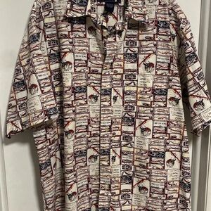 Vintage Graphic Print Casual Shirt